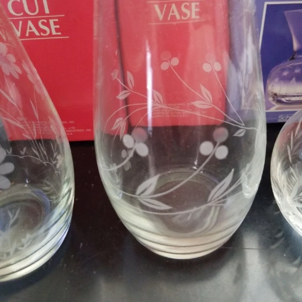 Etched Glass Vases